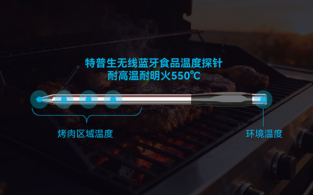 特普生无线食品温度探针，让每一口烤肉都恰到好处